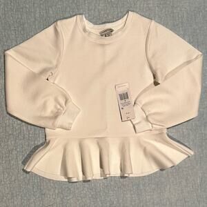 Girls Size 6 Habitual Kid White Long Sleeve Shirt